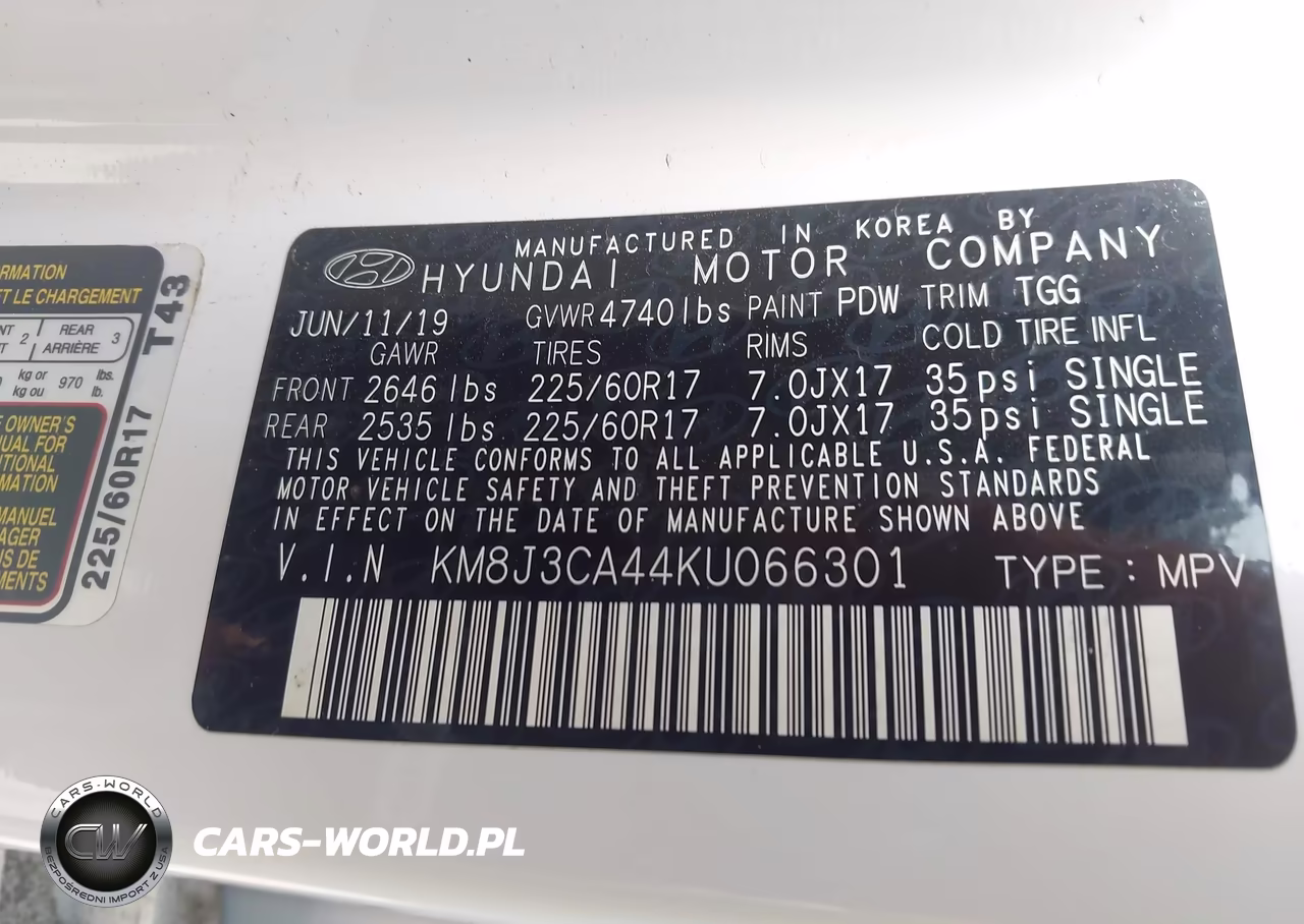 2019 Hyundai Tucson Value VIN:KM8J3CA44KU066301 - 9