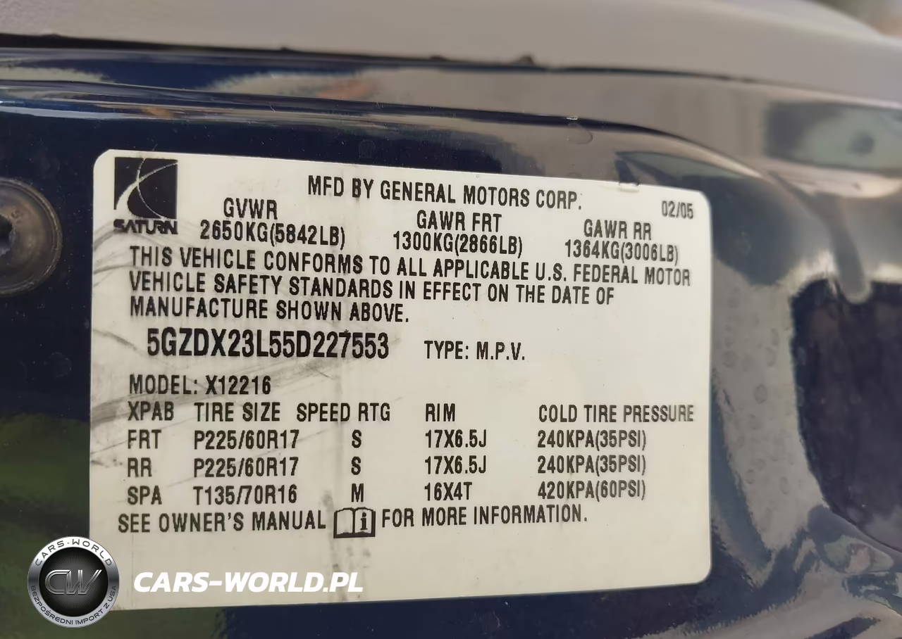 2005 Saturn Relay Awd VIN:5GZDX23L55D227553 - 9