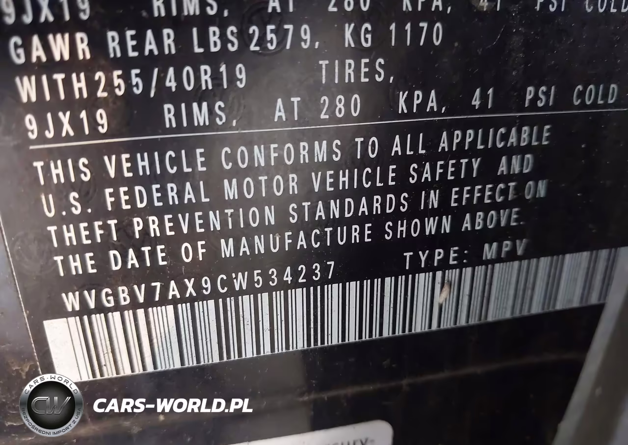 2012 Volkswagen Tiguan Sel VIN:WVGBV7AX9CW534237 - 9