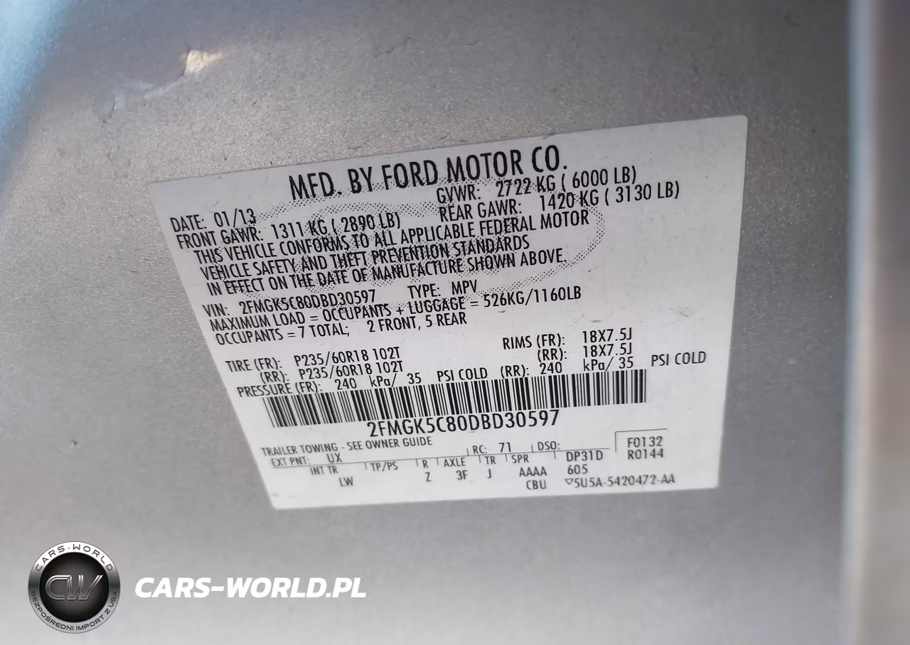 2013 Ford Flex Sel VIN:2FMGK5C80DBD30597 - 9