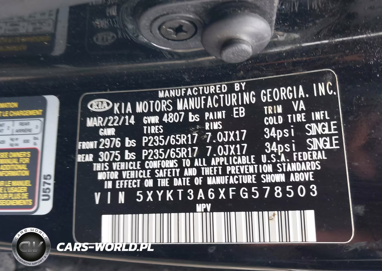 2015 Kia Sorento Lx VIN:5XYKT3A6XFG578503 - 9