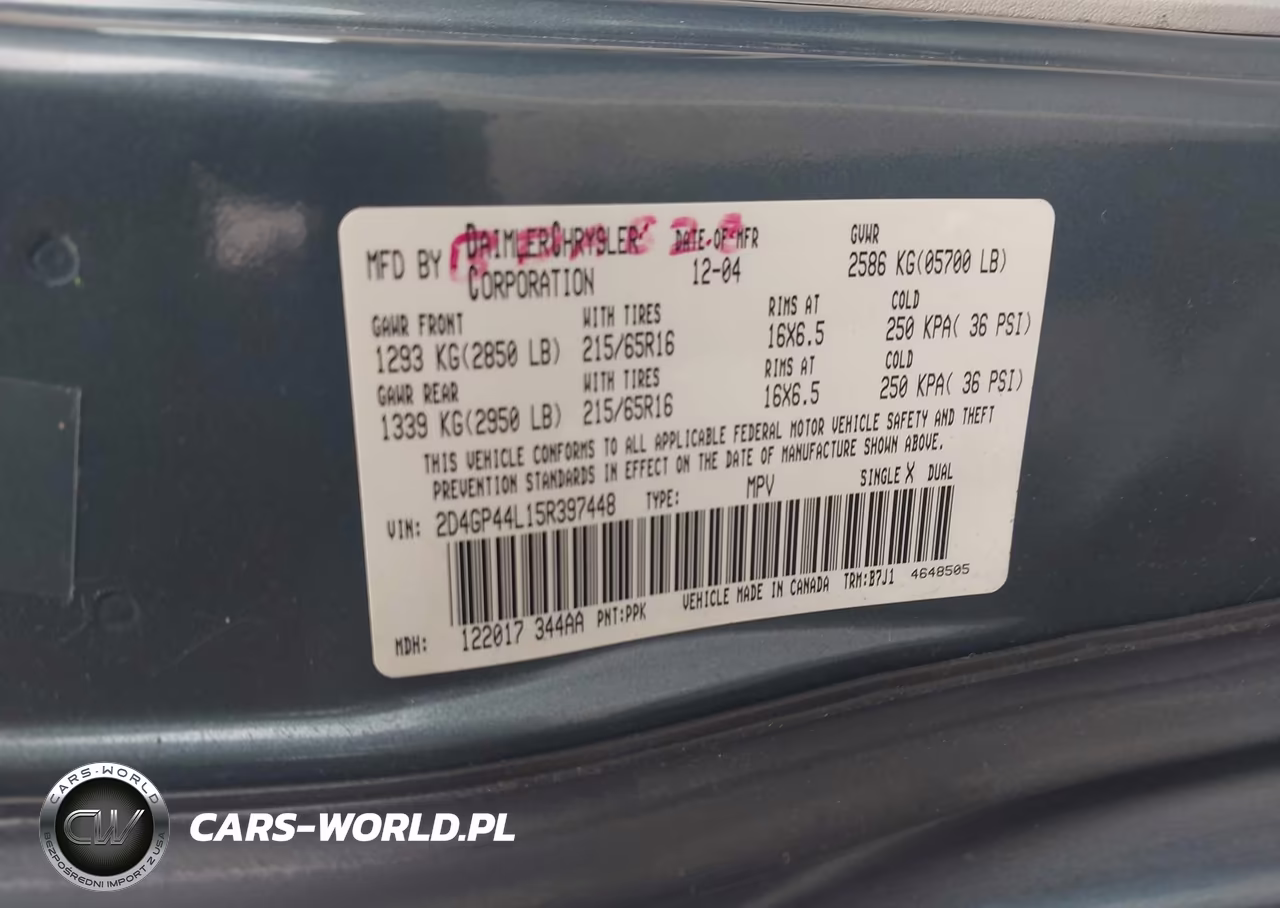 2005 Dodge Caravan Sxt VIN:2D4GP44L15R397448 - 9