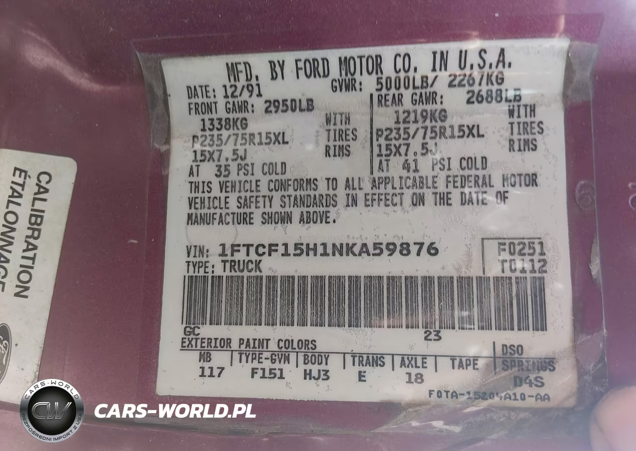 1992 Ford F150 VIN:1FTCF15H1NKA59876 - 9