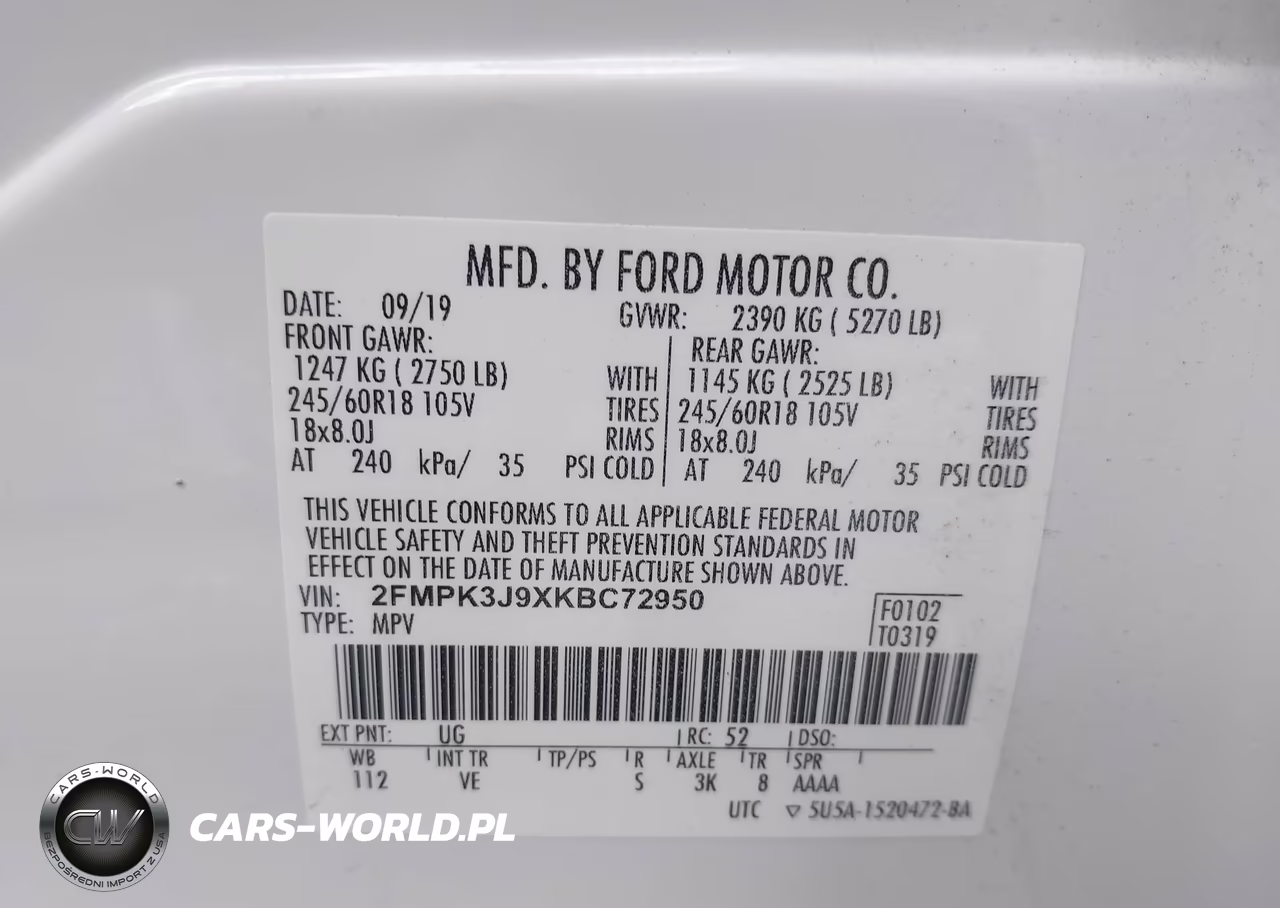 2019 Ford Edge Sel VIN:2FMPK3J9XKBC72950 - 9