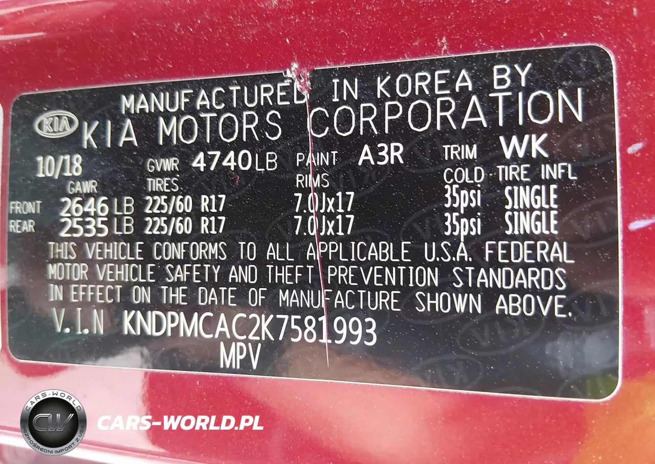 2019 Kia Sportage Lx VIN:KNDPMCAC2K7581993 - 9