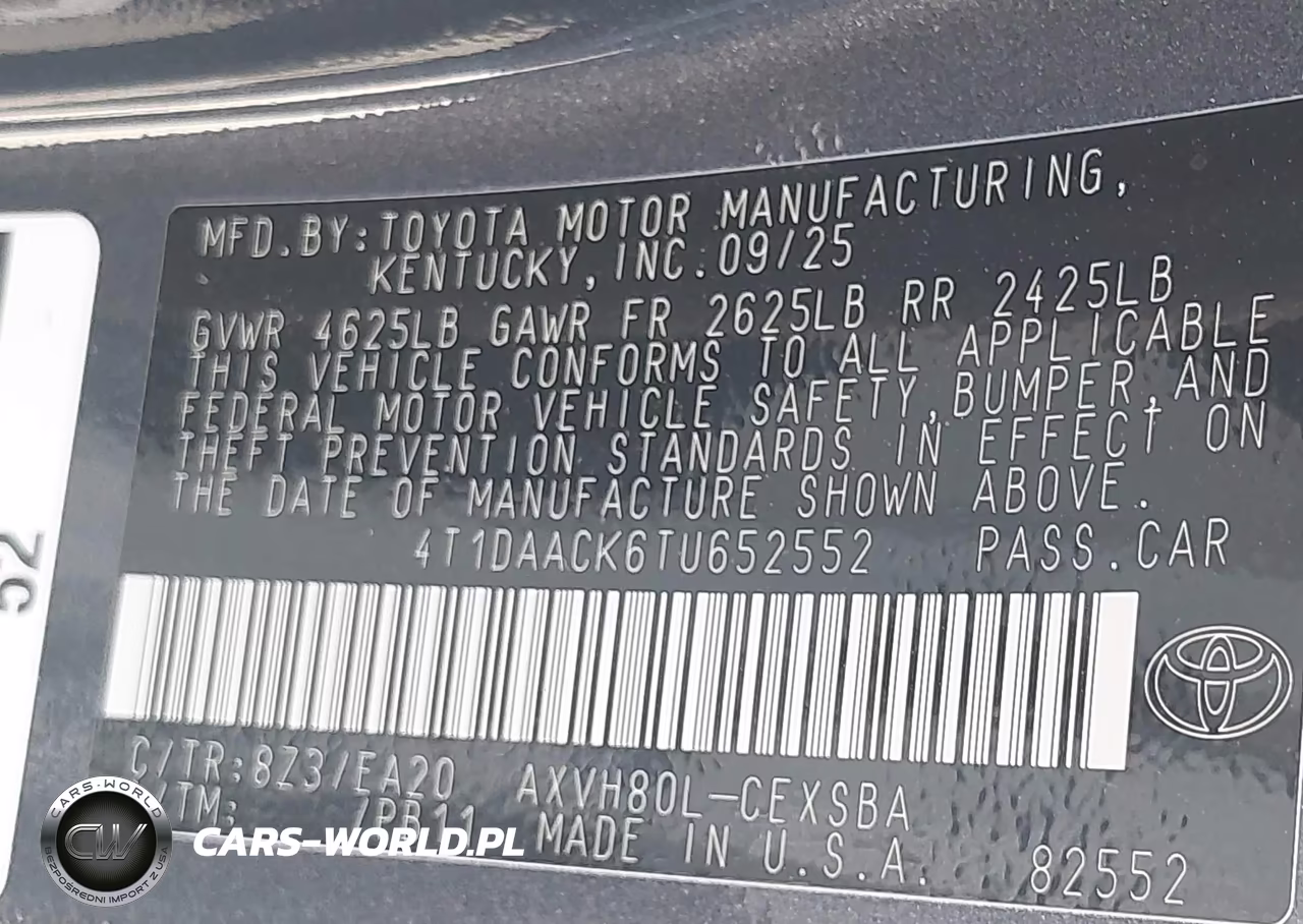 2026 Toyota Camry Se VIN:4T1DAACK6TU652552 - 9