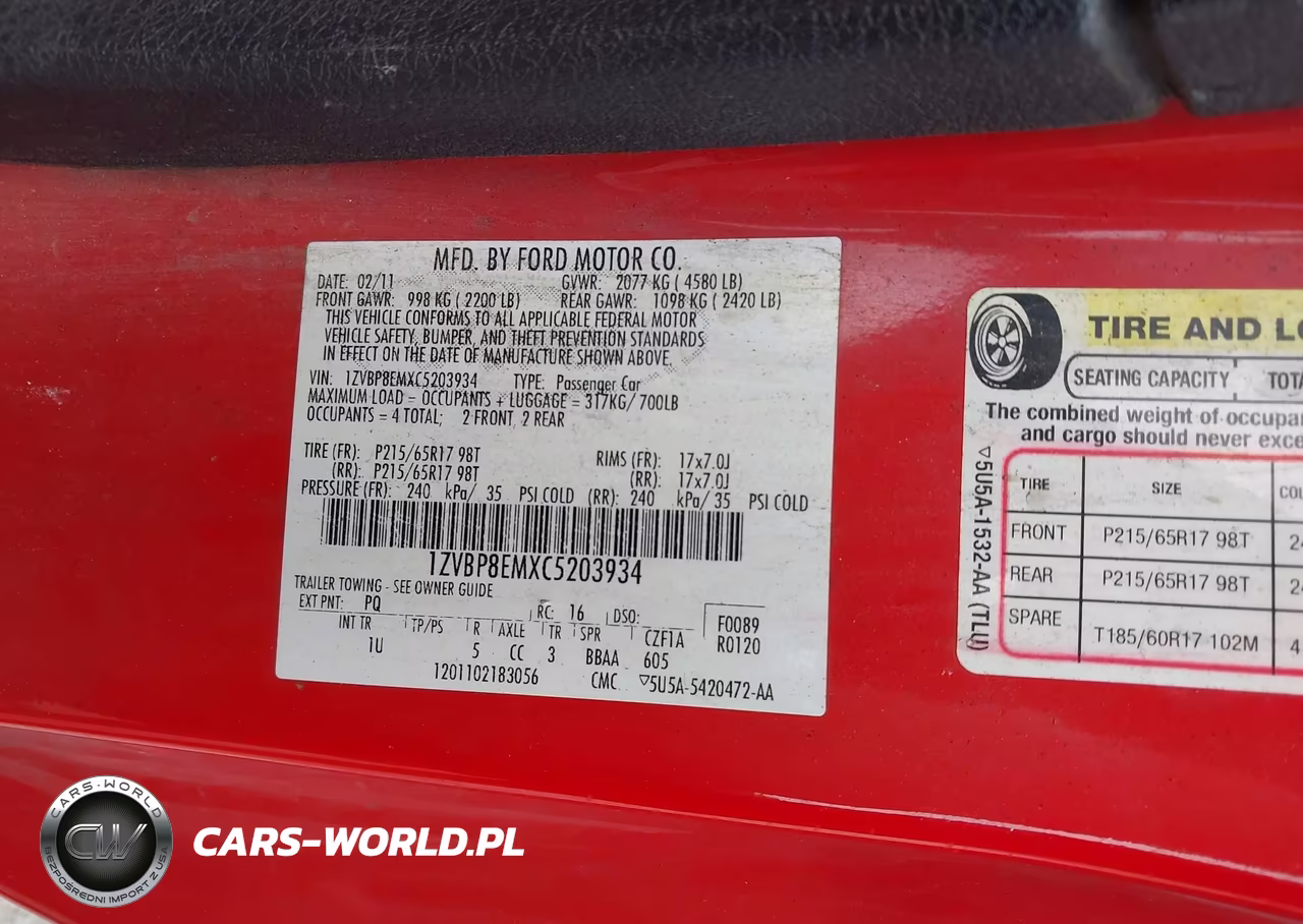 2012 Ford Mustang V6-V6 Premium VIN:1ZVBP8EMXC5203934 - 9