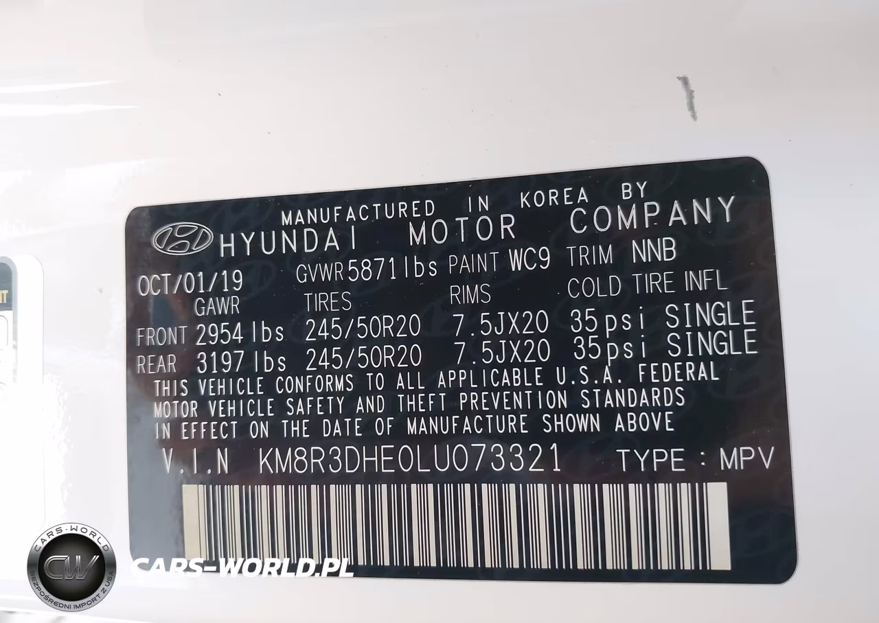 2020 Hyundai Palisade Sel VIN:KM8R3DHE0LU073321 - 9