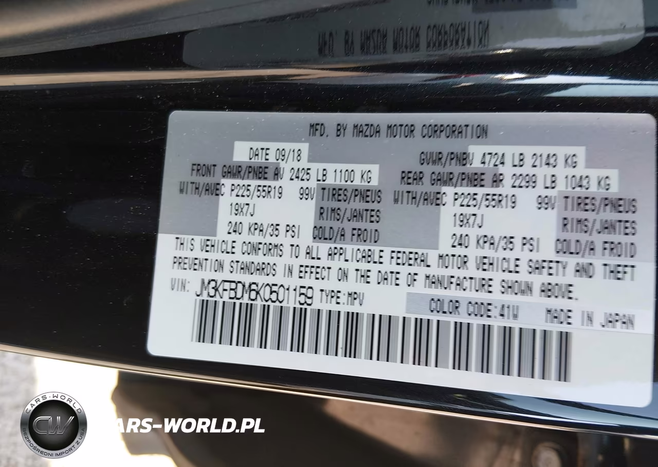 2019 Mazda Cx-5 Grand Touring VIN:JM3KFBDM6K0501159 - 9