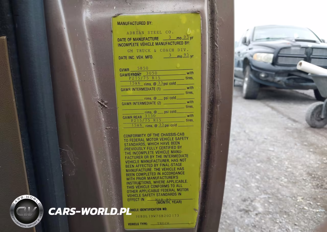 1995 Chevrolet Astro VIN:1GBDL19W7SB202173 - 9