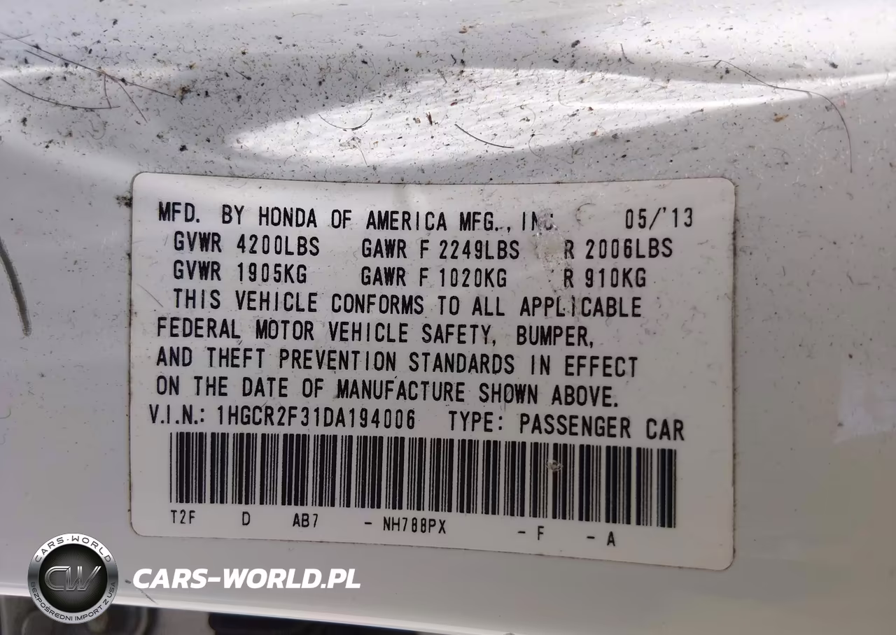 2013 Honda Accord Lx VIN:1HGCR2F31DA194006 - 9