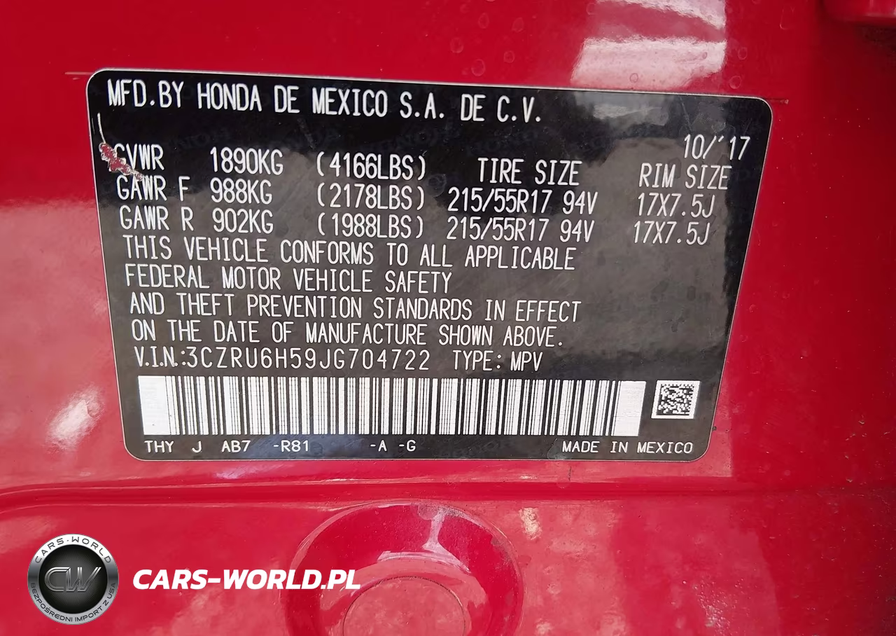 2018 Honda Hr-V Ex VIN:3CZRU6H59JG704722 - 9
