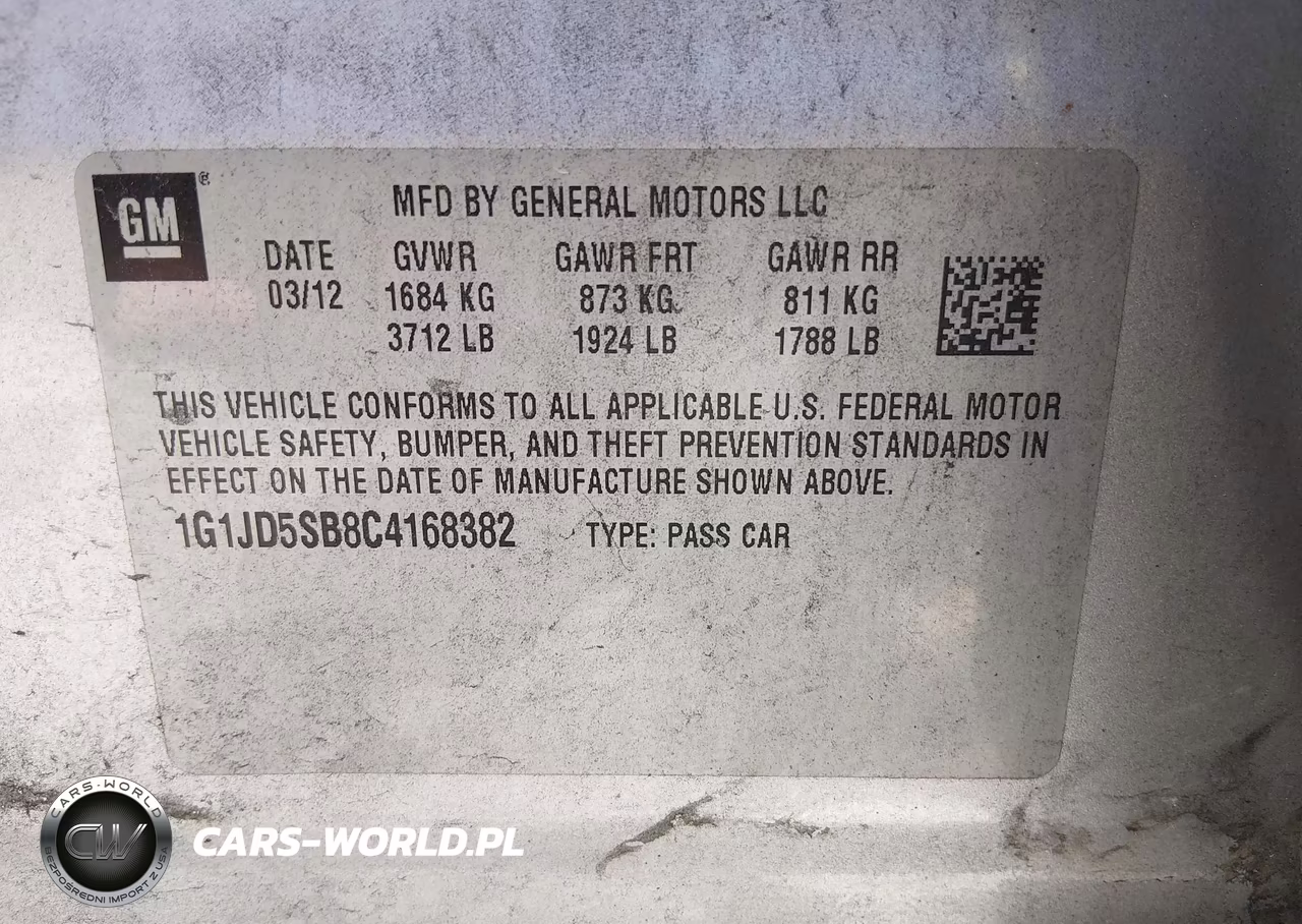 2012 Chevrolet Sonic 1Lt VIN:1G1JD5SB8C4168382 - 8