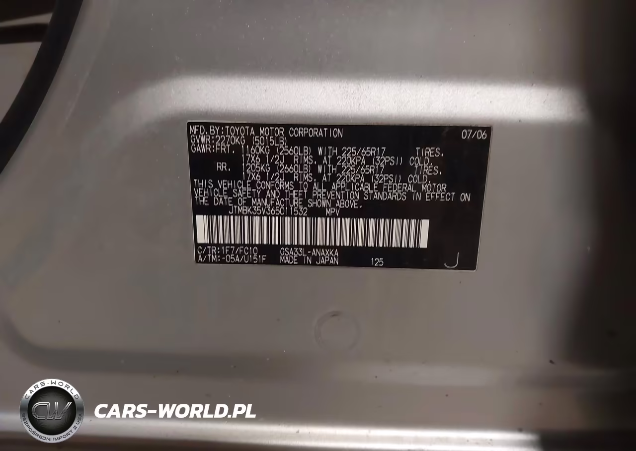 2006 Toyota Rav4 Base V6 VIN:JTMBK35V365011532 - 9