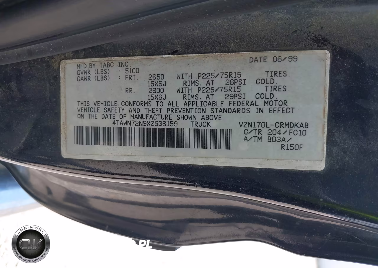 1999 Toyota Tacoma VIN:4TAWN72N9XZ538159 - 9