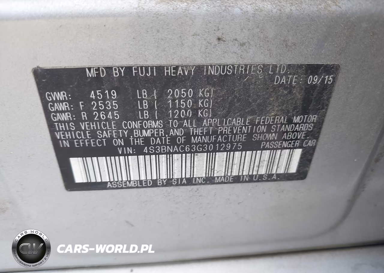 2016 Subaru Legacy 2.5I Premium VIN:4S3BNAC63G3012975 - 9