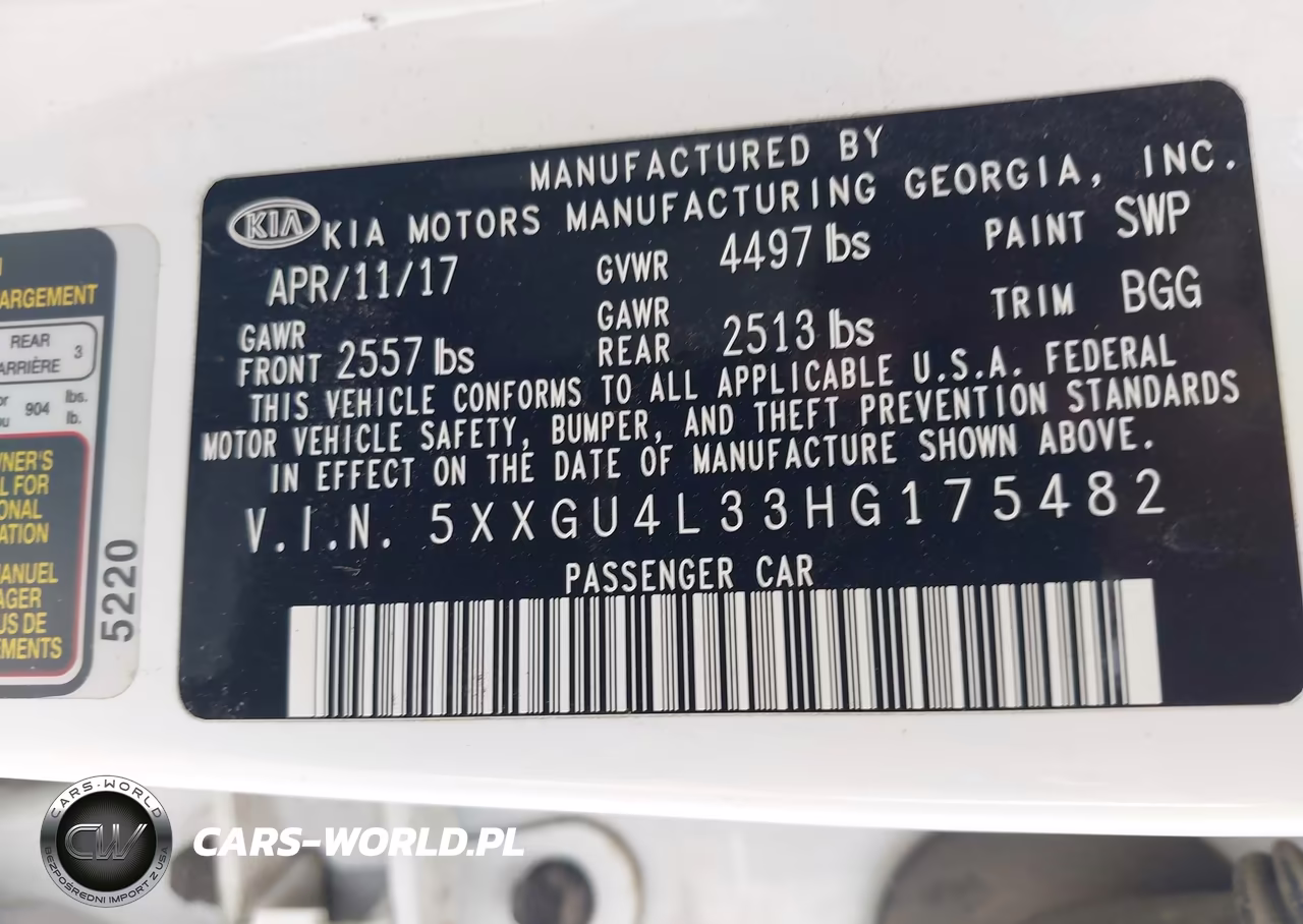 2017 Kia Optima Ex VIN:5XXGU4L33HG175482 - 9
