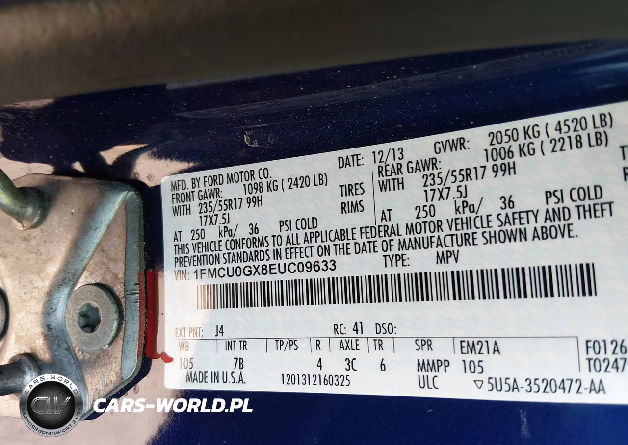 2014 Ford Escape Se VIN:1FMCU0GX8EUC09633 - 9