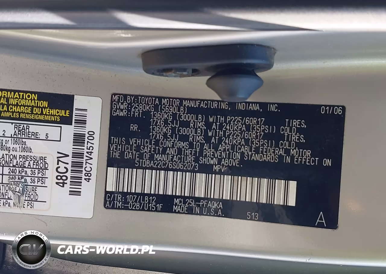 2006 Toyota Sienna Xle Limited VIN:5TDBA22C76S062073 - 9