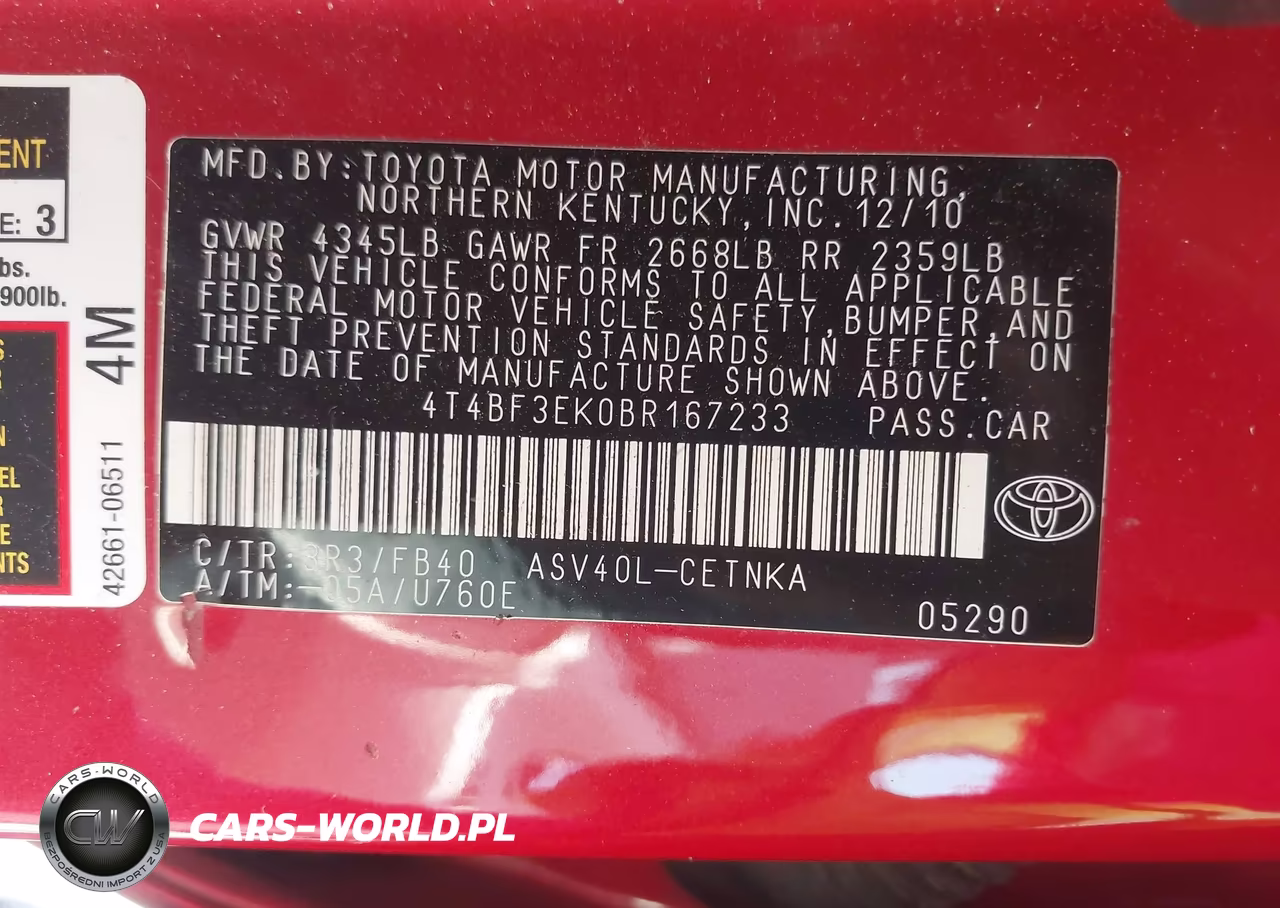 2011 Toyota Camry Le VIN:4T4BF3EK0BR167233 - 9