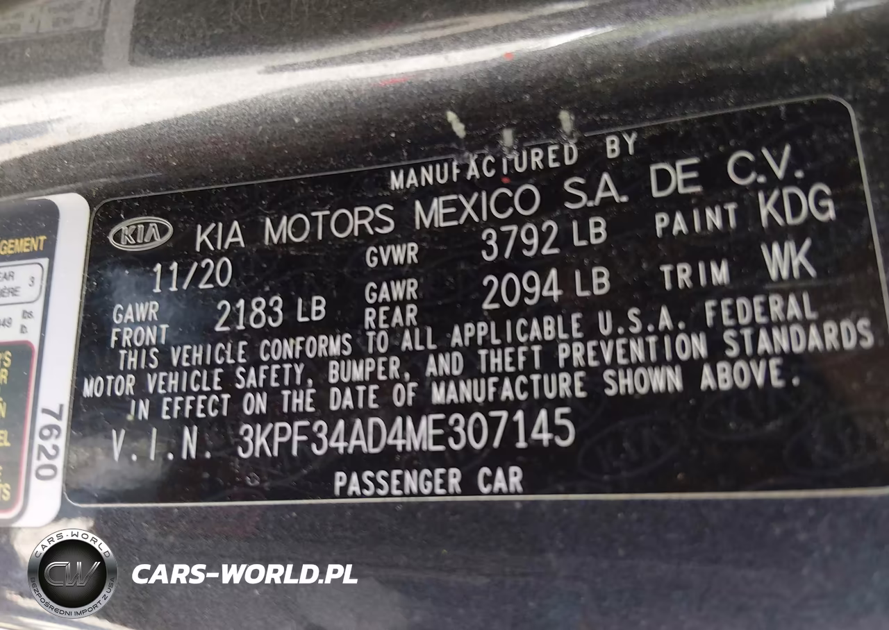 2021 Kia Forte Gt-Line VIN:3KPF34AD4ME307145 - 9