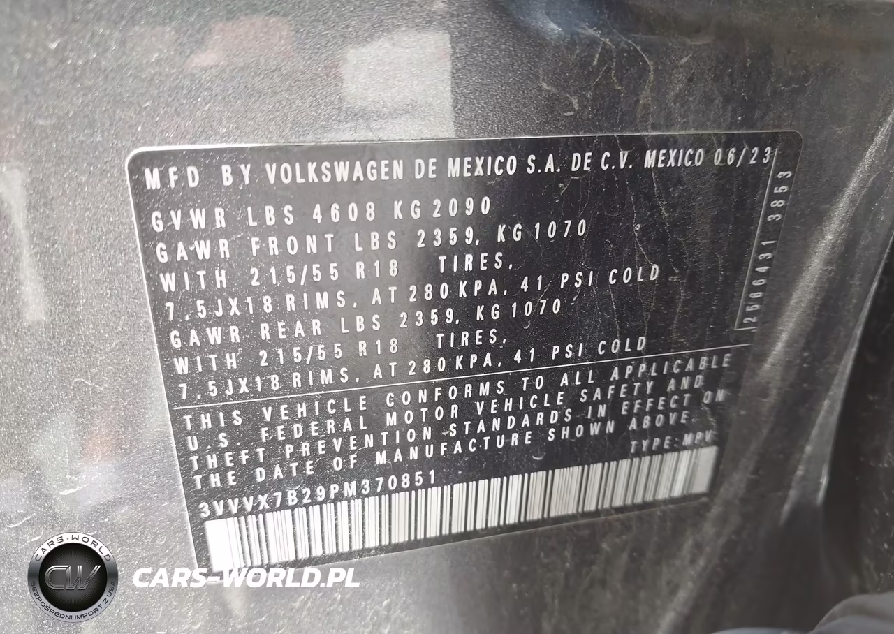 2023 Volkswagen Taos 1.5T Se VIN:3VVVX7B29PM370851 - 9