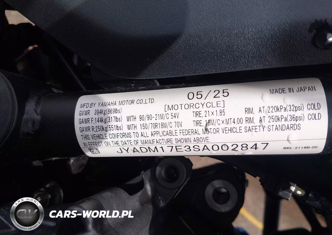 2025 Yamaha Xtz690 VIN:JYADM17E3SA002847 - 10