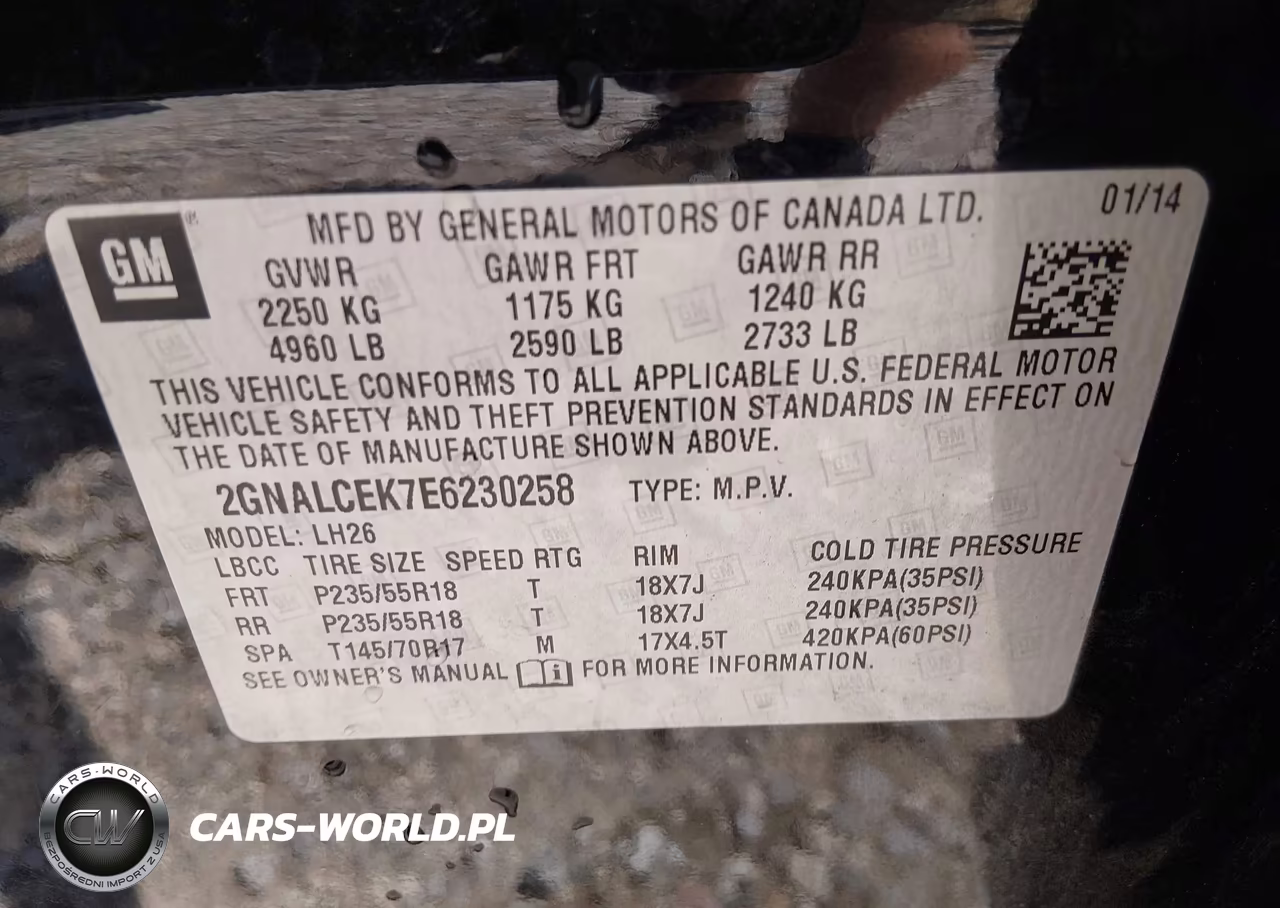 2014 Chevrolet Equinox Lt VIN:2GNALCEK7E6230258 - 9