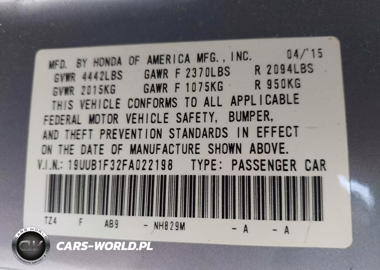 2015 Acura Tlx VIN:19UUB1F32FA022198 - 9