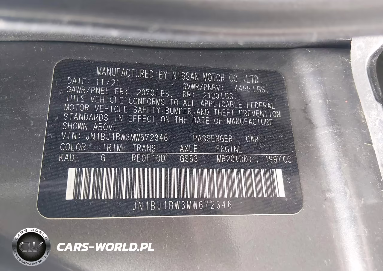 2021 Nissan Rogue Sport Sv Awd Xtronic Cvt VIN:JN1BJ1BW3MW672346 - 9