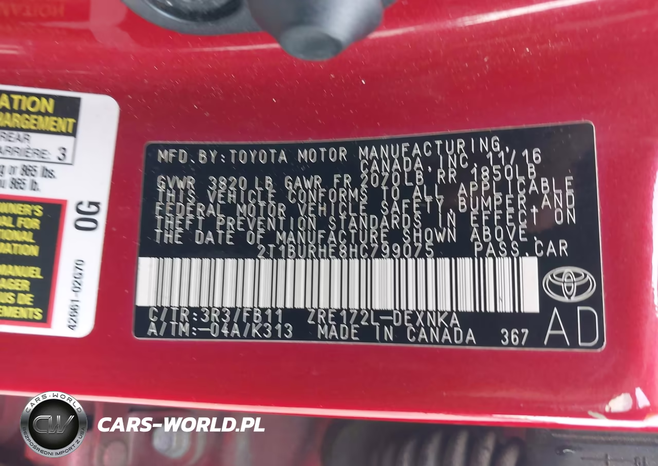 2017 Toyota Corolla Le VIN:2T1BURHE8HC799075 - 9