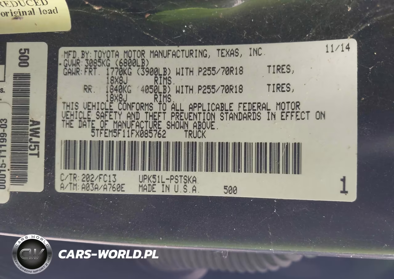 2015 Toyota Tundra Sr5 4.6L V8 VIN:5TFEM5F11FX085762 - 9