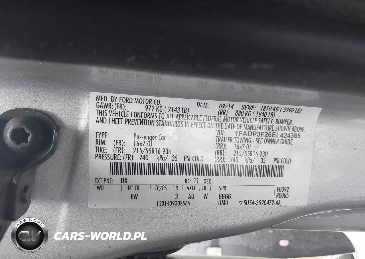 2014 Ford Focus Se VIN:1FADP3F26EL424365 - 9
