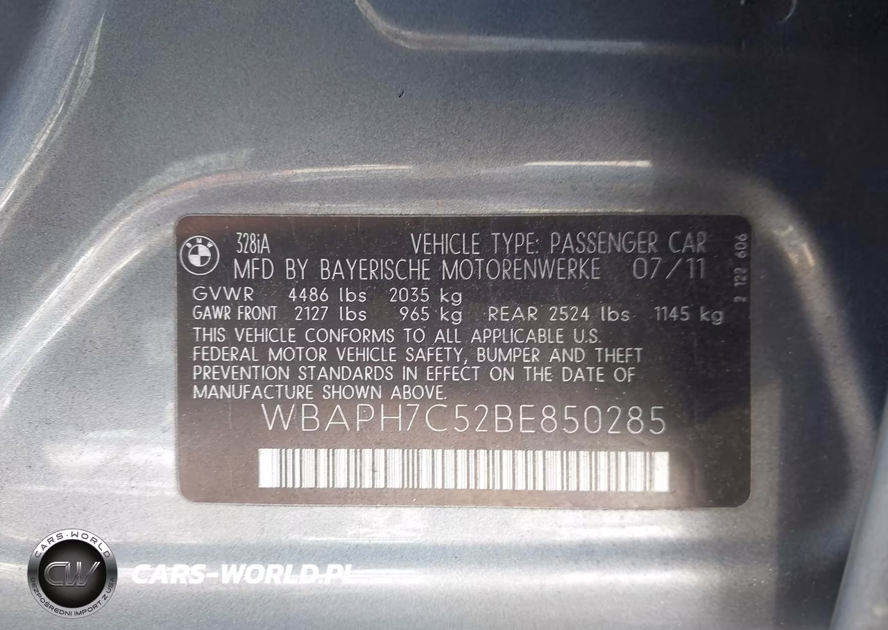 2011 BMW 328I VIN:WBAPH7C52BE850285 - 9