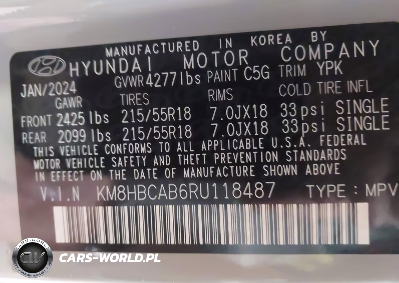 2024 Hyundai Kona Sel VIN:KM8HBCAB6RU118487 - 9