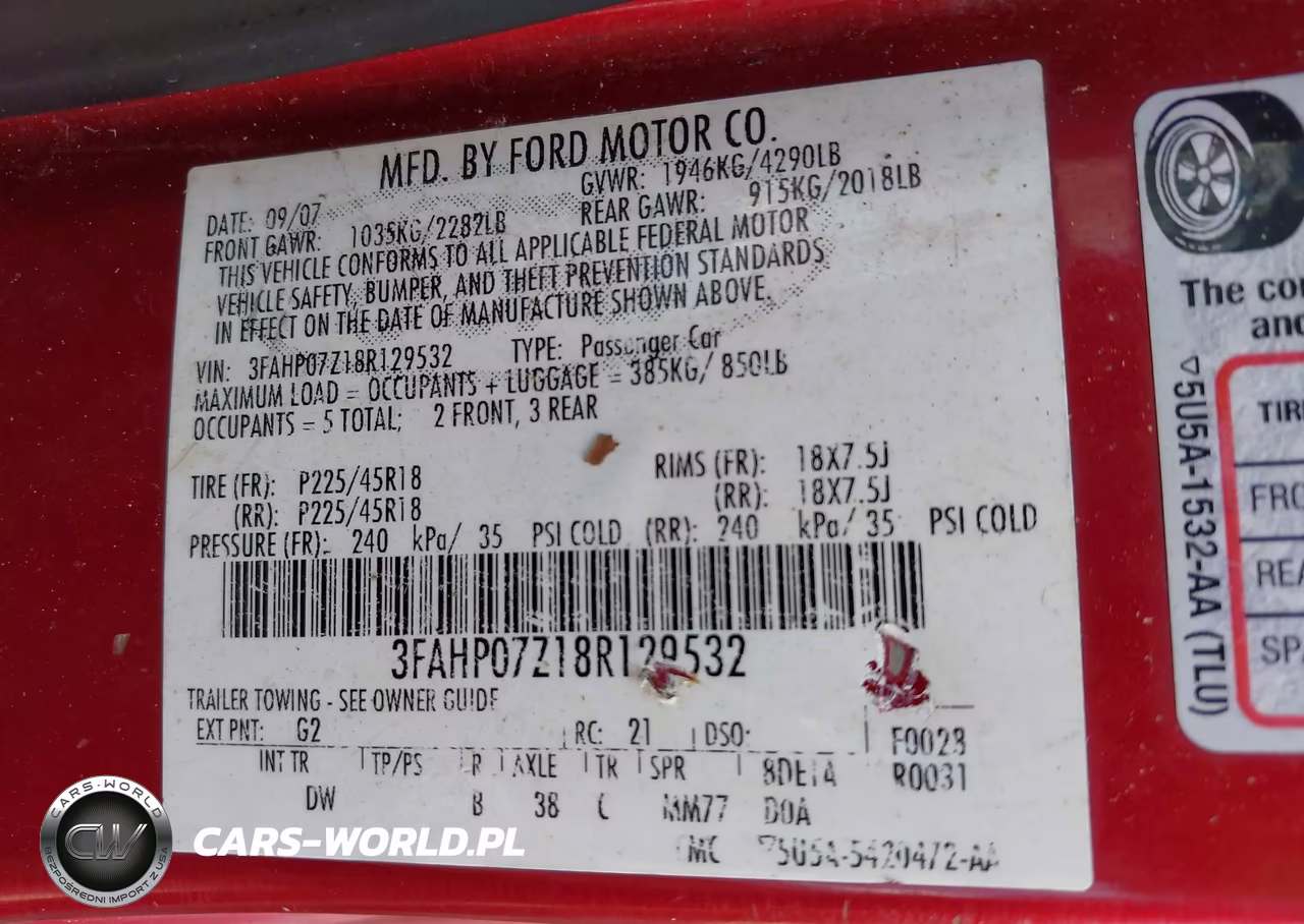 2008 Ford Fusion Se VIN:3FAHP07Z18R129532 - 9
