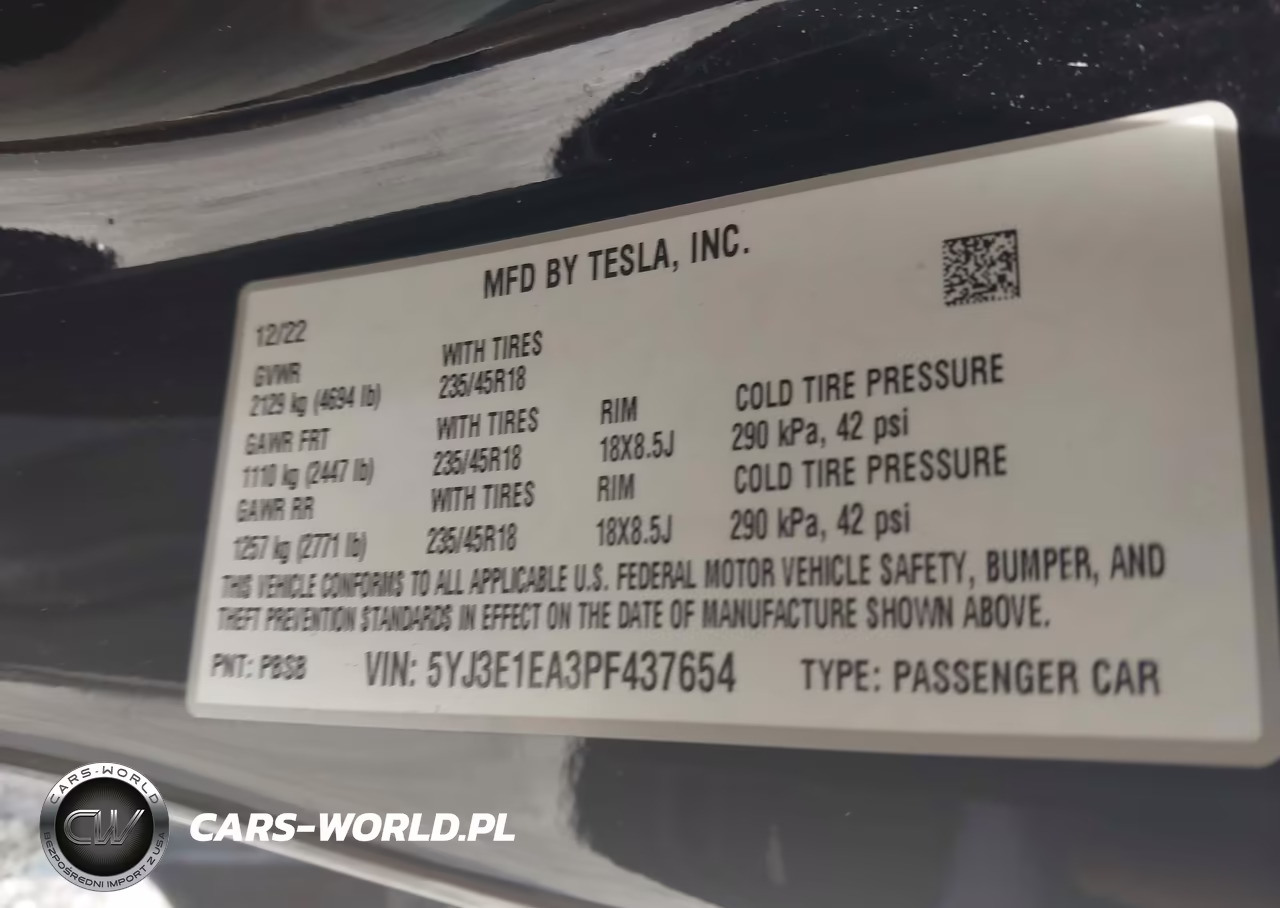 2023 Tesla Model 3 Rear-Wheel Drive VIN:5YJ3E1EA3PF437654 - 9