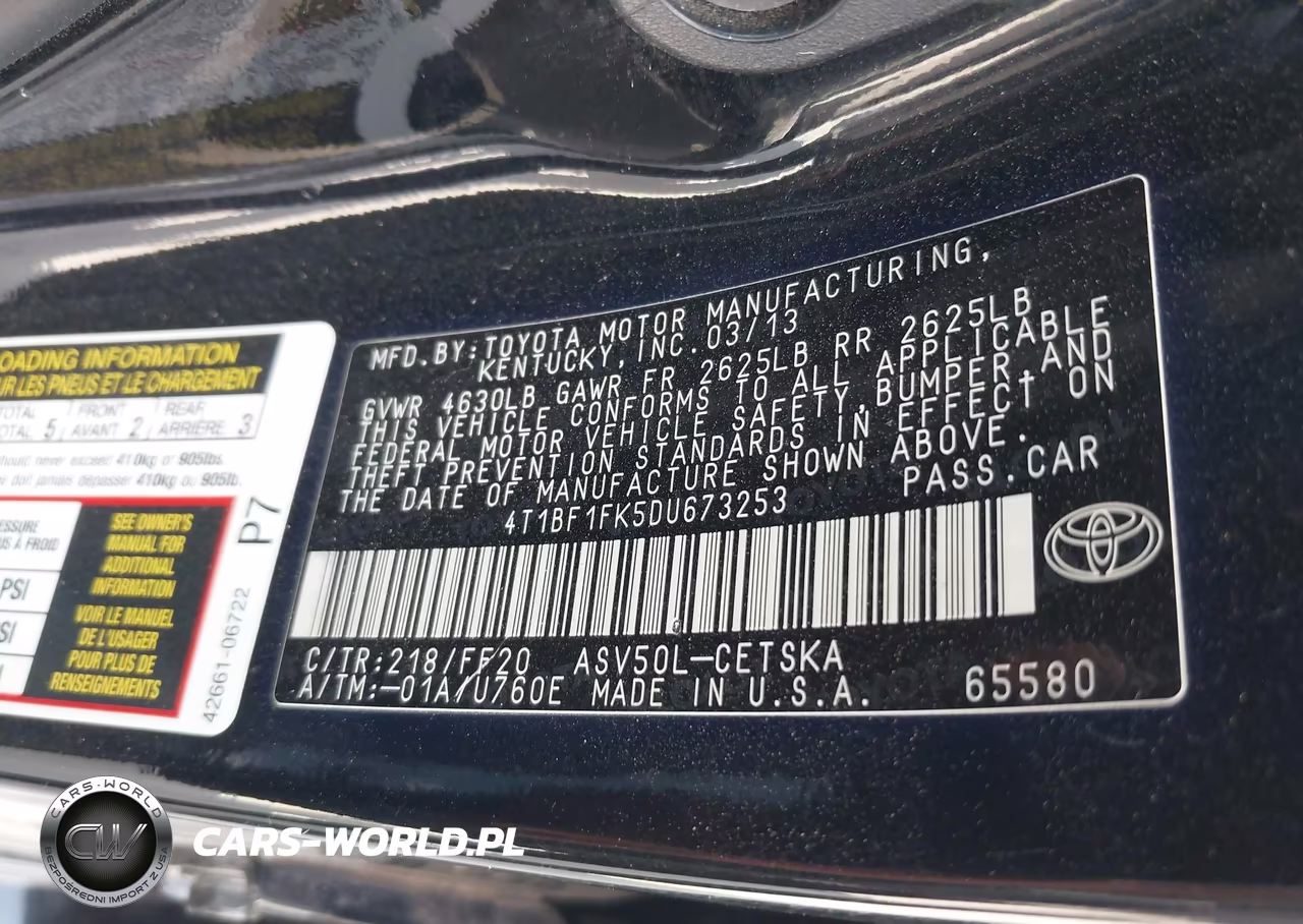 2013 Toyota Camry Se VIN:4T1BF1FK5DU673253 - 9