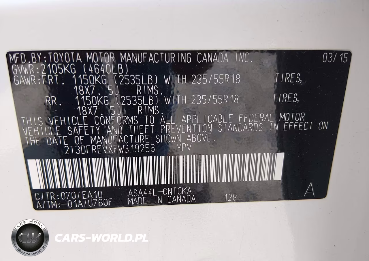 2015 Toyota Rav4 Limited VIN:2T3DFREVXFW319256 - 9