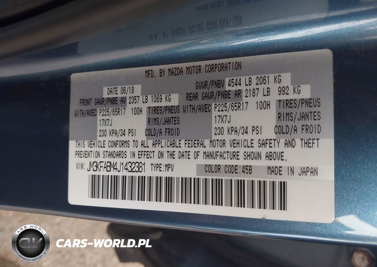 2018 Mazda Cx-5 Sport VIN:JM3KFABM4J1432381 - 9