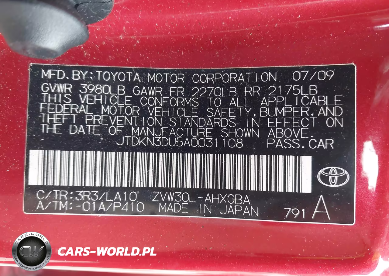 2010 Toyota Prius Iv VIN:JTDKN3DU5A0031108 - 9