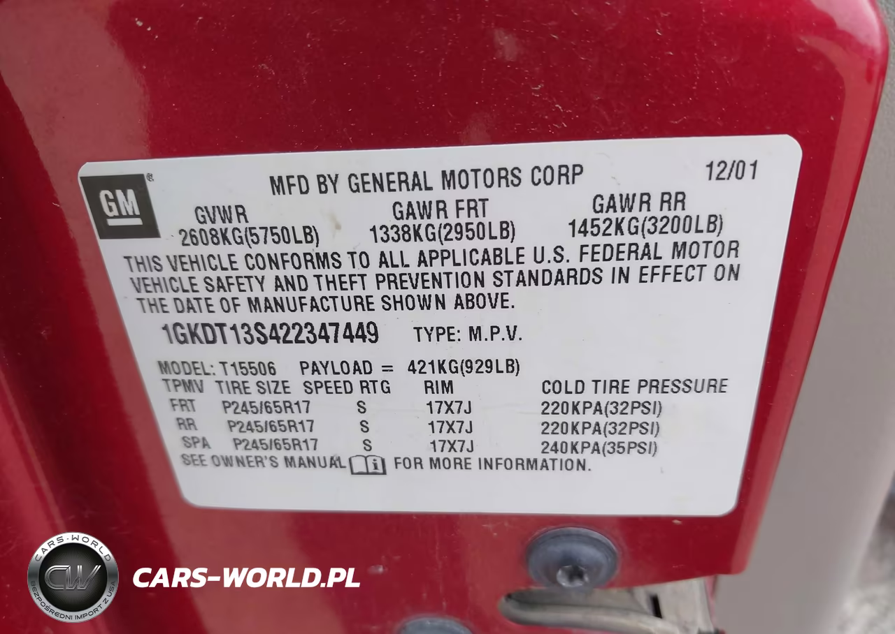 2002 GMC Envoy Slt VIN:1GKDT13S422347449 - 9