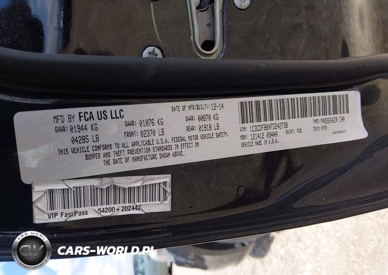 2015 Dodge Dart Sxt VIN:1C3CDFBBXFD242738 - 9