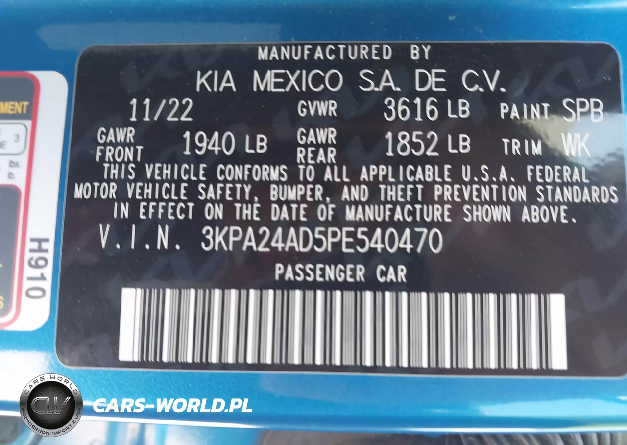 2023 Kia Rio S VIN:3KPA24AD5PE540470 - 9