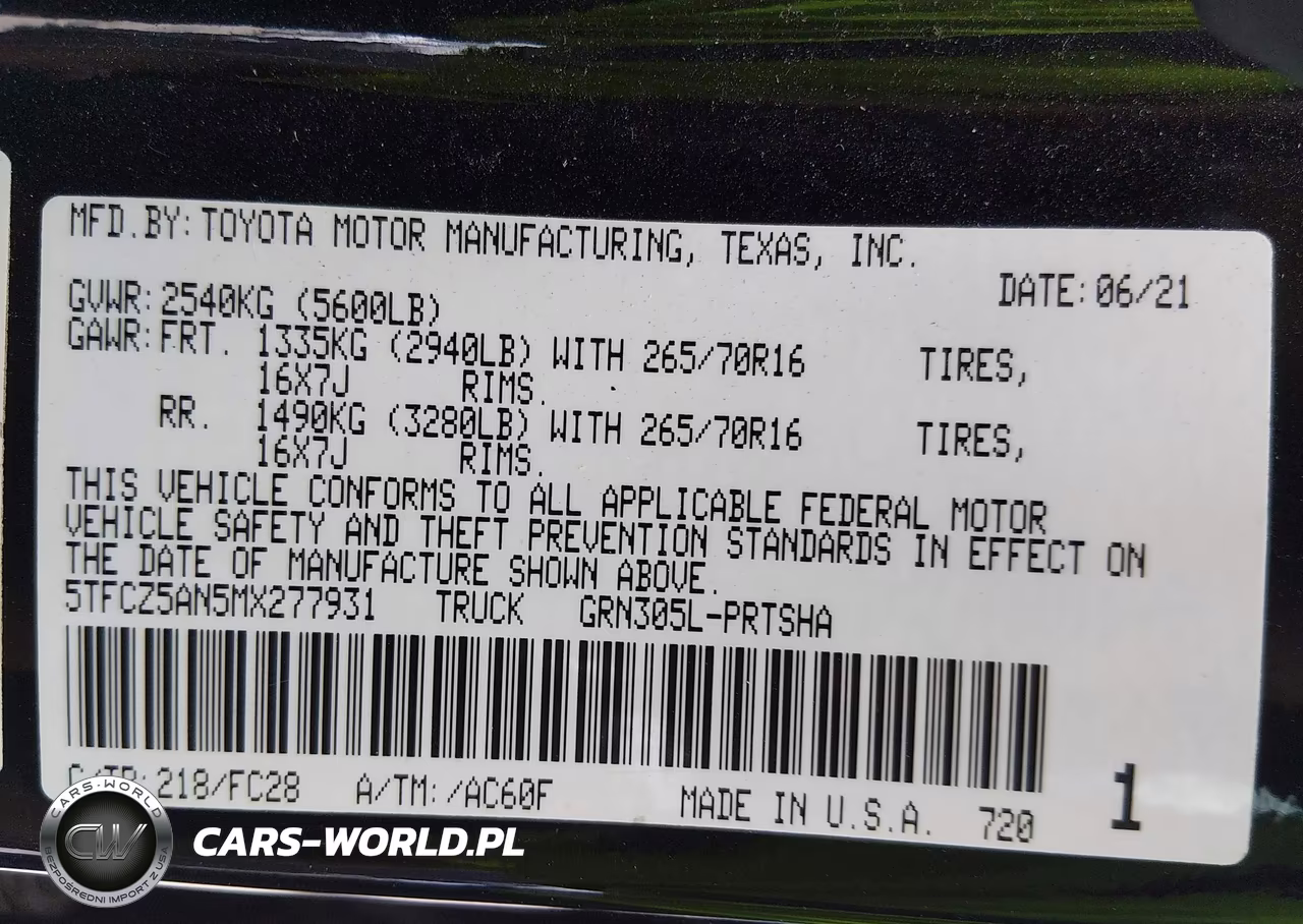 2021 Toyota Tacoma Sr5 V6 VIN:5TFCZ5AN5MX277931 - 9