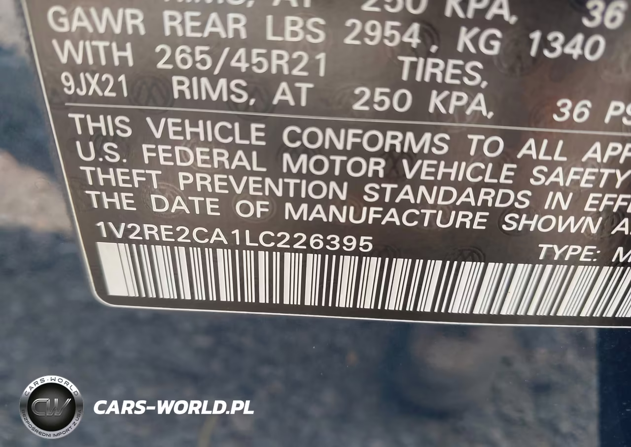 2020 Volkswagen Atlas Cross Sport Sel R-Line VIN:1V2RE2CA1LC226395 - 9
