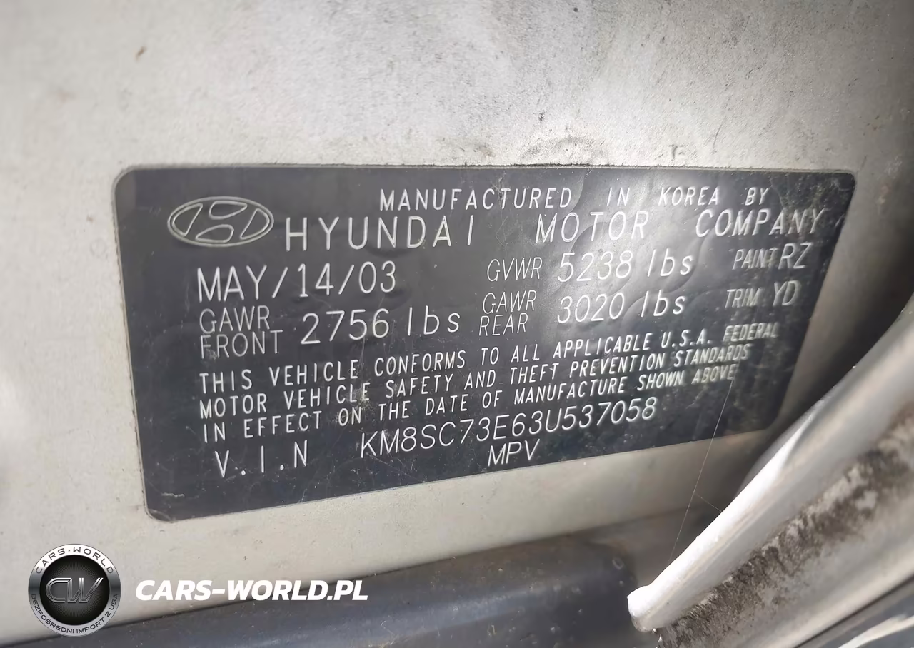 2003 Hyundai Santa Fe Gls-Lx VIN:KM8SC73E63U537058 - 9
