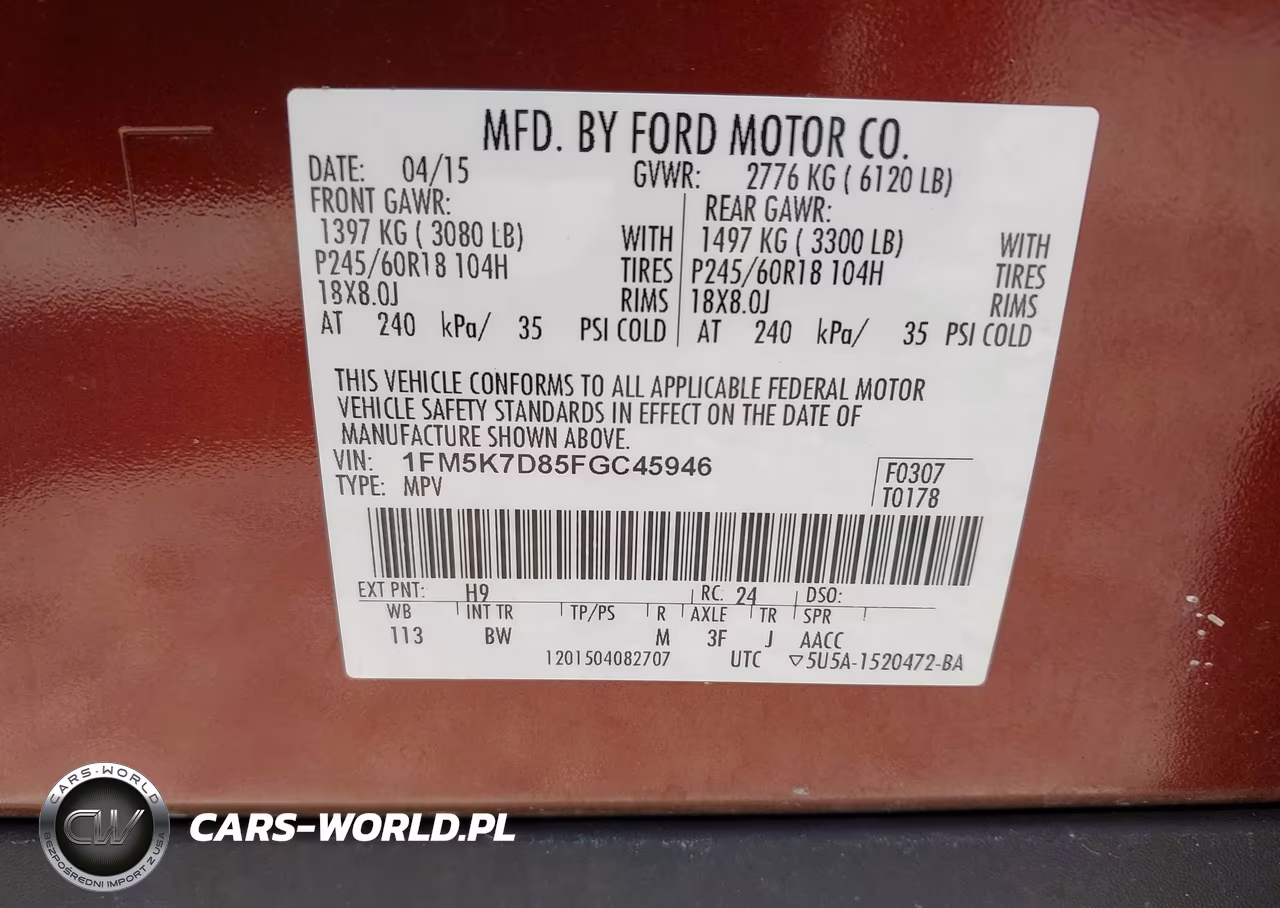 2015 Ford Explorer Xlt VIN:1FM5K7D85FGC45946 - 9