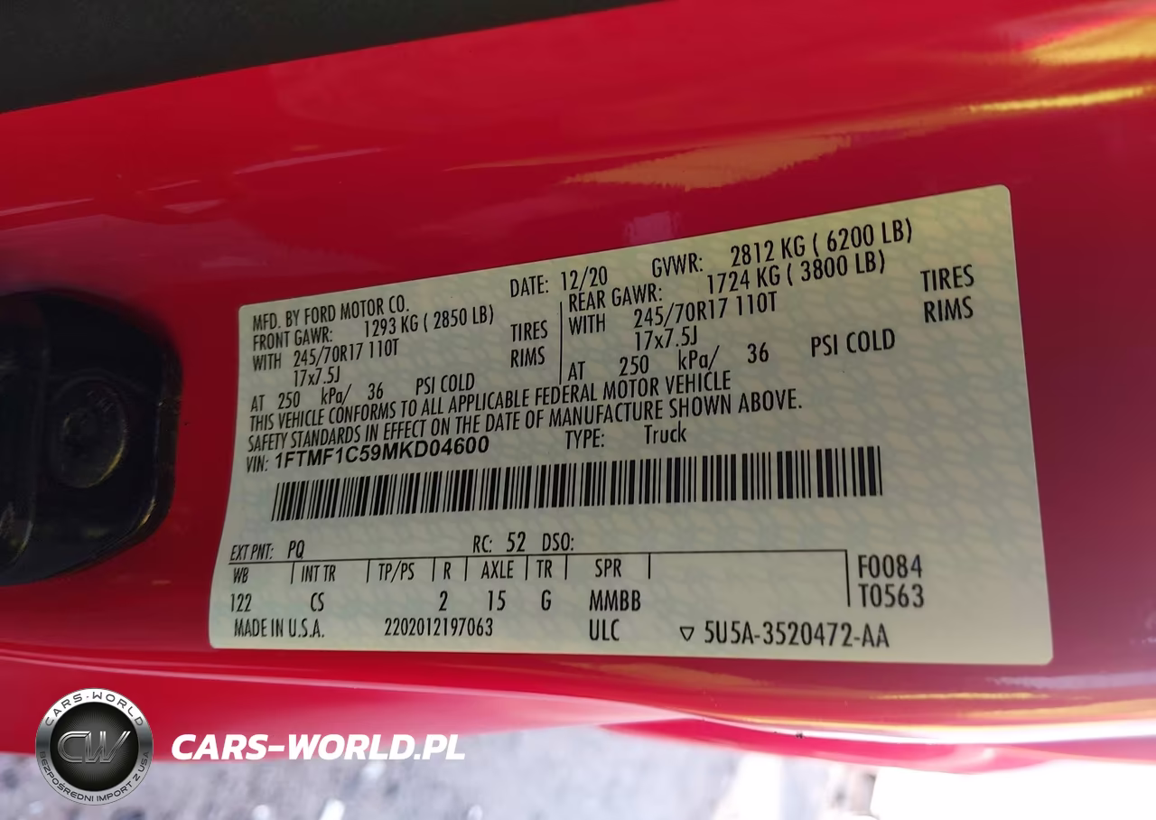 2021 Ford F-150 Xl VIN:1FTMF1C59MKD04600 - 9