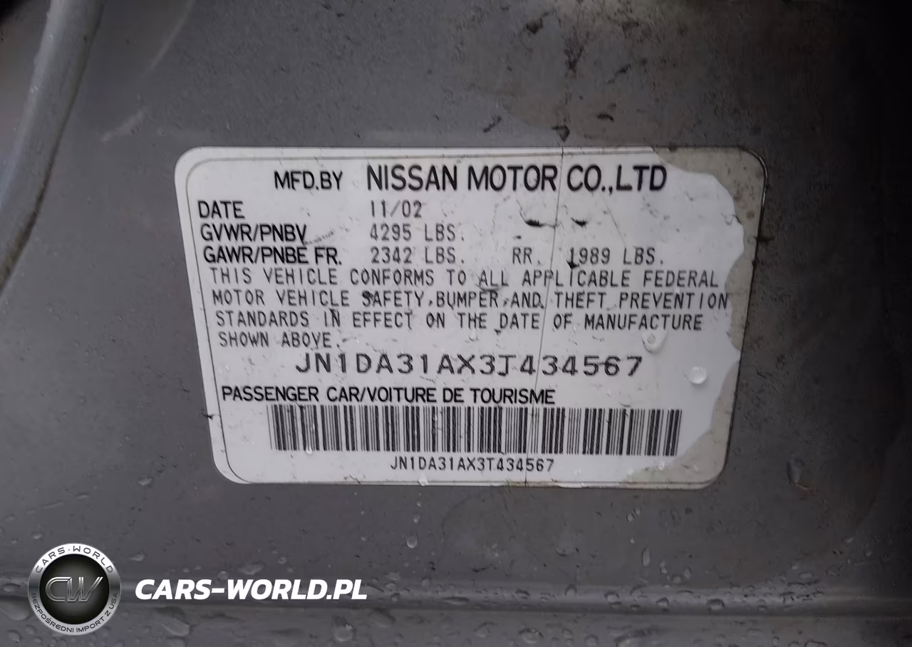 2003 Nissan Maxima Se VIN:JN1DA31AX3T434567 - 9